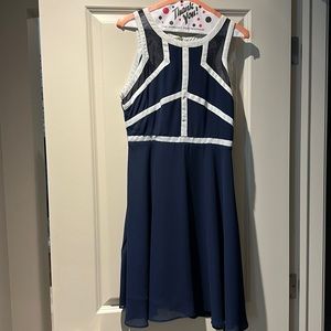 Pink Martini dress - Navy blue and white, size S